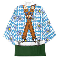 Bavarian Lederhosen Costume Style Kimono Edelweiss Rautenflagge Pattern - Wonder Print Shop