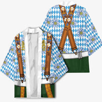 Bavarian Lederhosen Costume Style Kimono Edelweiss Rautenflagge Pattern - Wonder Print Shop