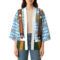 Bavarian Lederhosen Costume Style Kimono Edelweiss Rautenflagge Pattern - Wonder Print Shop