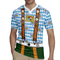Bavarian Lederhosen Costume Style Rugby Jersey Edelweiss Rautenflagge Pattern - Wonder Print Shop