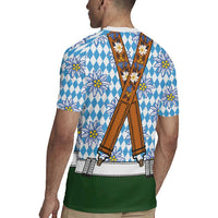 Bavarian Lederhosen Costume Style Rugby Jersey Edelweiss Rautenflagge Pattern - Wonder Print Shop