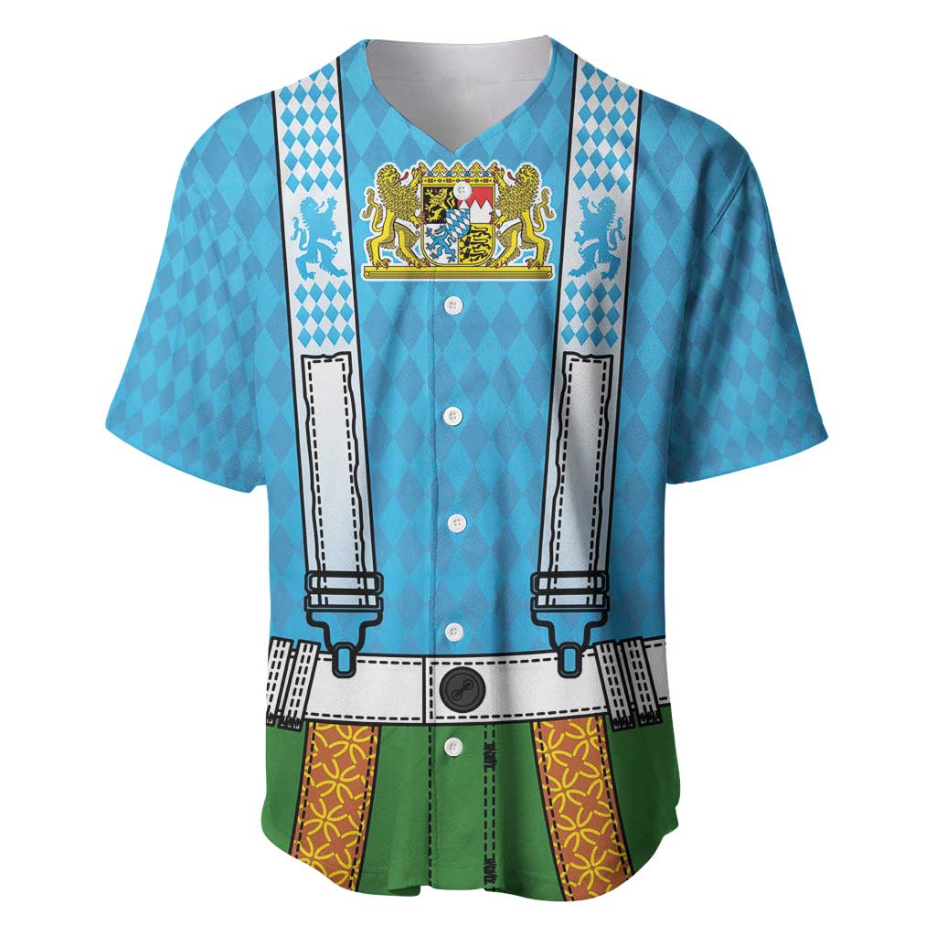 Bavarian Lederhosen Costume Style Baseball Jersey Lions Rautenflagge Pattern - Wonder Print Shop