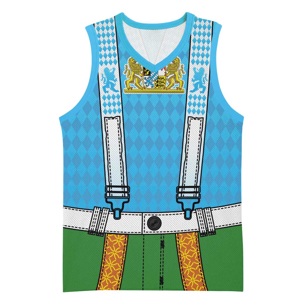 Bavarian Lederhosen Costume Style Basketball Jersey Lions Rautenflagge Pattern - Wonder Print Shop