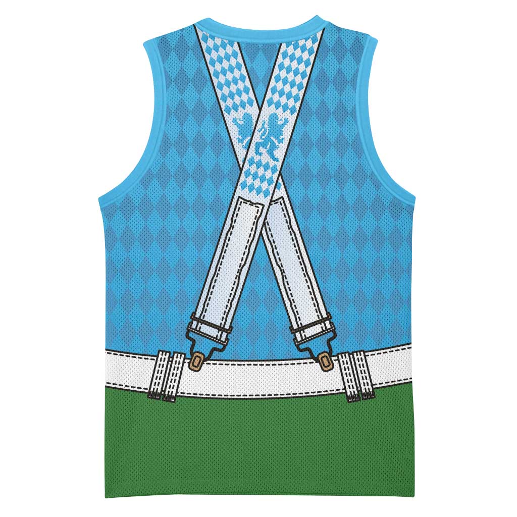 Bavarian Lederhosen Costume Style Basketball Jersey Lions Rautenflagge Pattern - Wonder Print Shop