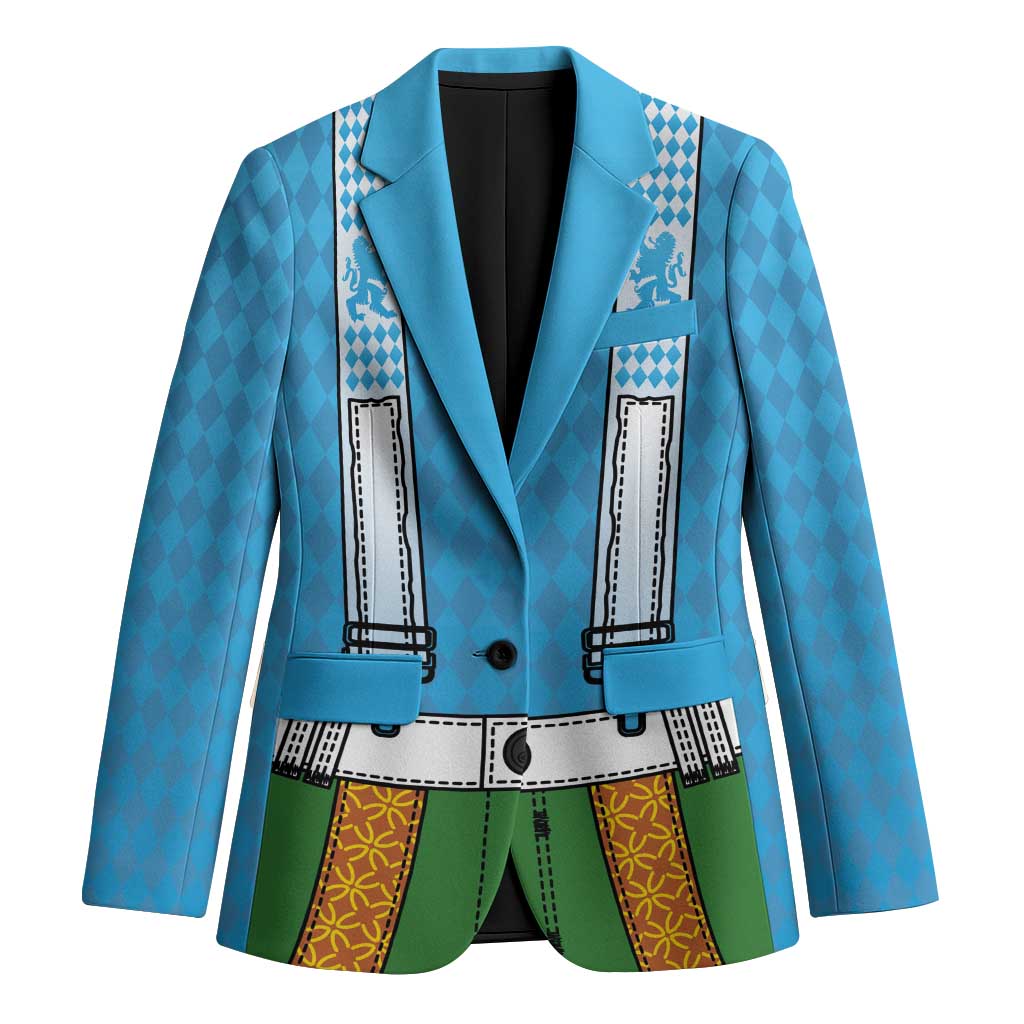 Bavarian Lederhosen Costume Style Blazer Lions Rautenflagge Pattern - Wonder Print Shop