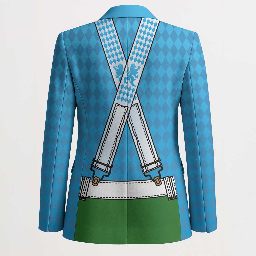 Bavarian Lederhosen Costume Style Blazer Lions Rautenflagge Pattern - Wonder Print Shop