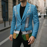 Bavarian Lederhosen Costume Style Blazer Lions Rautenflagge Pattern - Wonder Print Shop