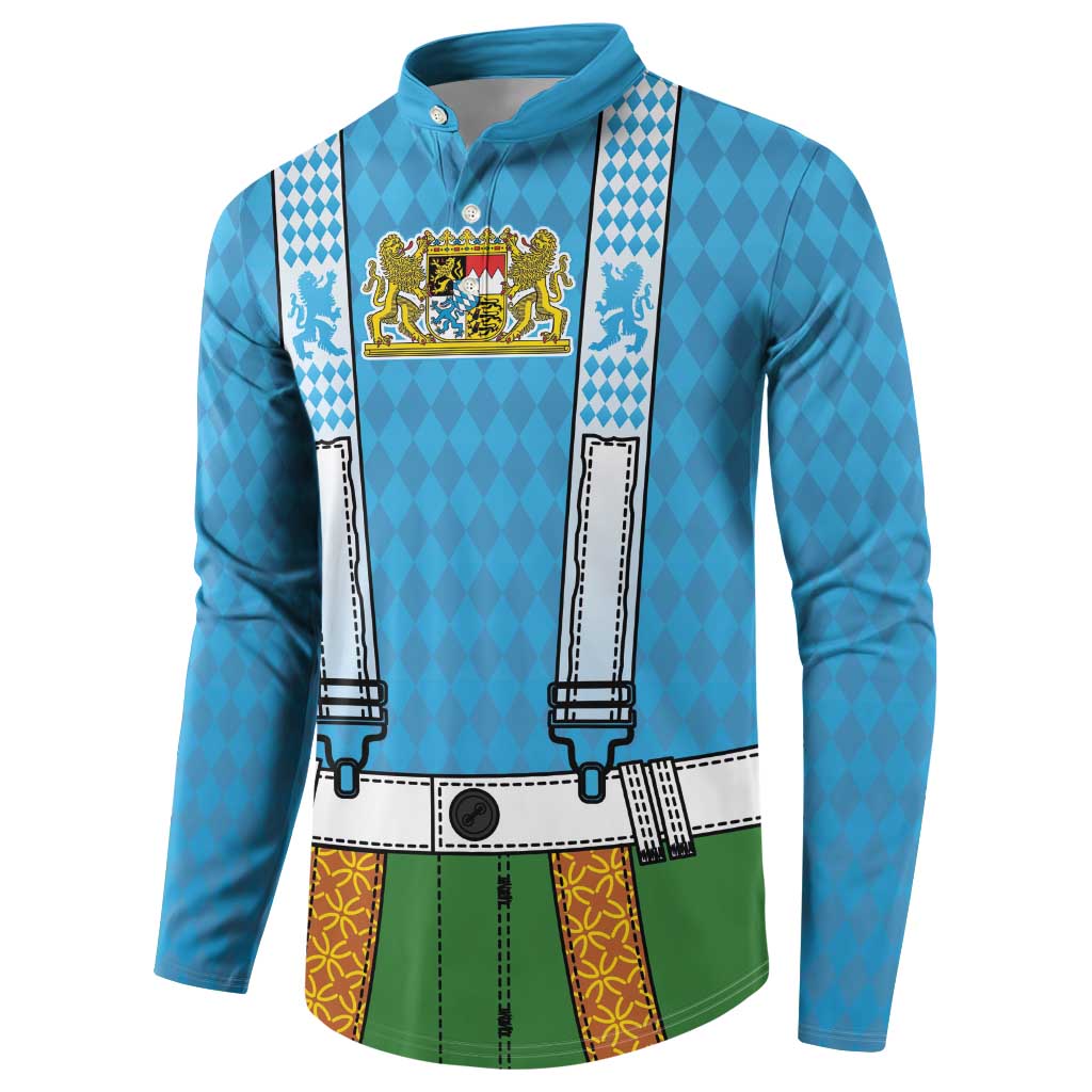Bavarian Lederhosen Costume Style Button Sweatshirt Lions Rautenflagge Pattern - Wonder Print Shop