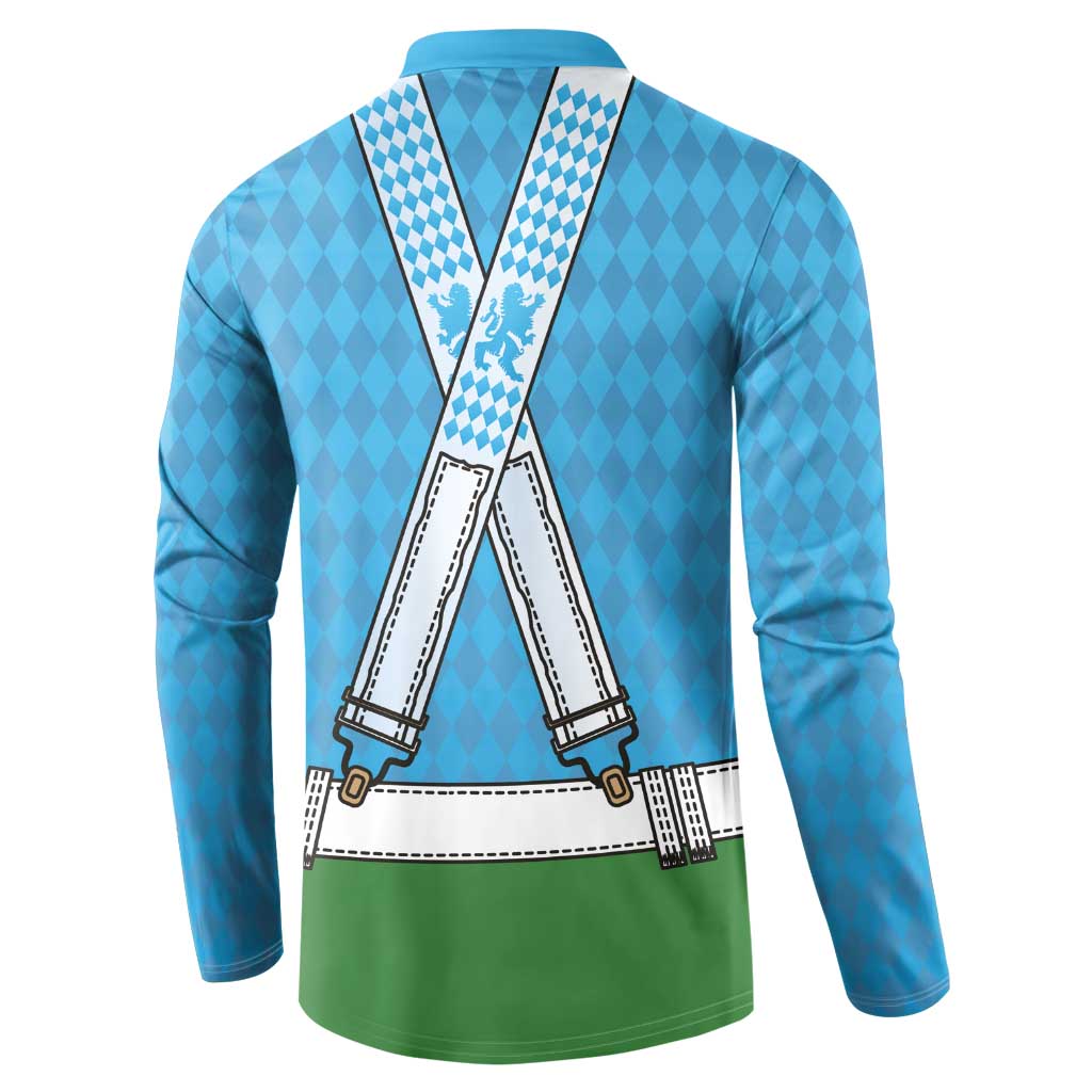 Bavarian Lederhosen Costume Style Button Sweatshirt Lions Rautenflagge Pattern - Wonder Print Shop