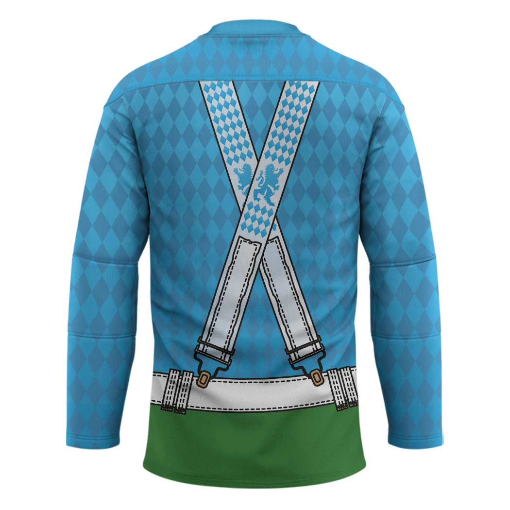Bavarian Lederhosen Costume Style Hockey Jersey Lions Rautenflagge Pattern - Wonder Print Shop