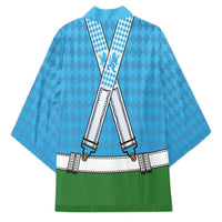 Bavarian Lederhosen Costume Style Kimono Lions Rautenflagge Pattern - Wonder Print Shop