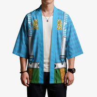 Bavarian Lederhosen Costume Style Kimono Lions Rautenflagge Pattern - Wonder Print Shop