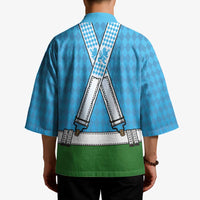 Bavarian Lederhosen Costume Style Kimono Lions Rautenflagge Pattern - Wonder Print Shop