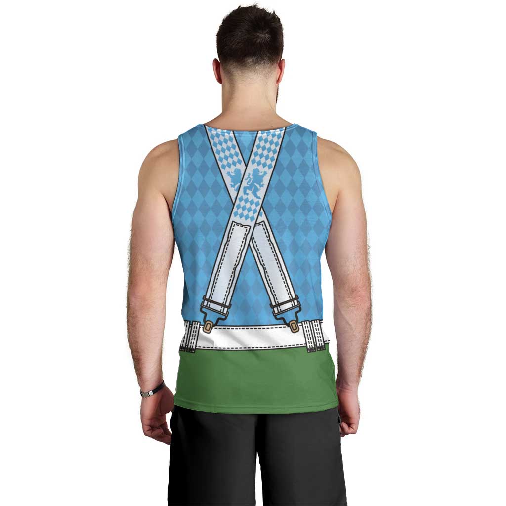 Bavarian Lederhosen Costume Style Men Tank Top Lions Rautenflagge Pattern - Wonder Print Shop