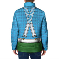 Bavarian Lederhosen Costume Style Padded Jacket Lions Rautenflagge Pattern - Wonder Print Shop