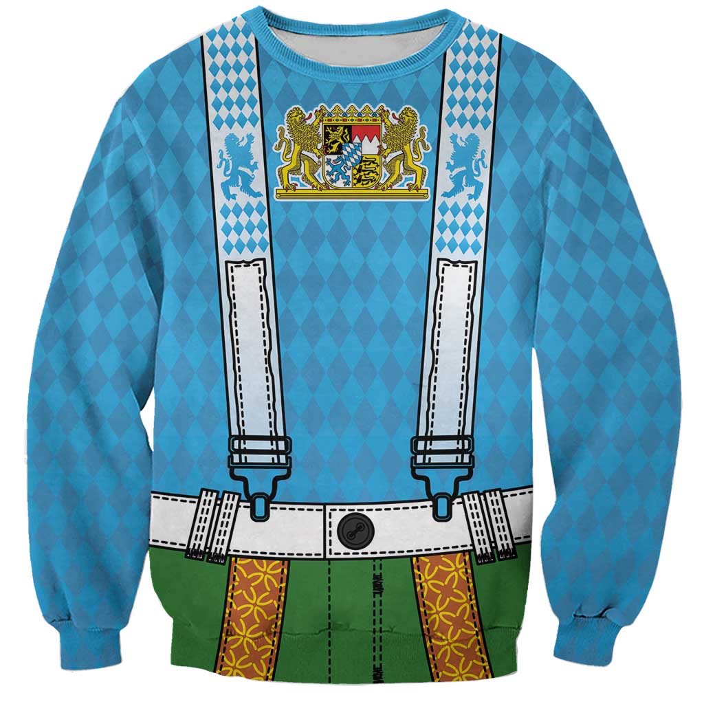 Bavarian Lederhosen Costume Style Sweatshirt Lions Rautenflagge Pattern - Wonder Print Shop