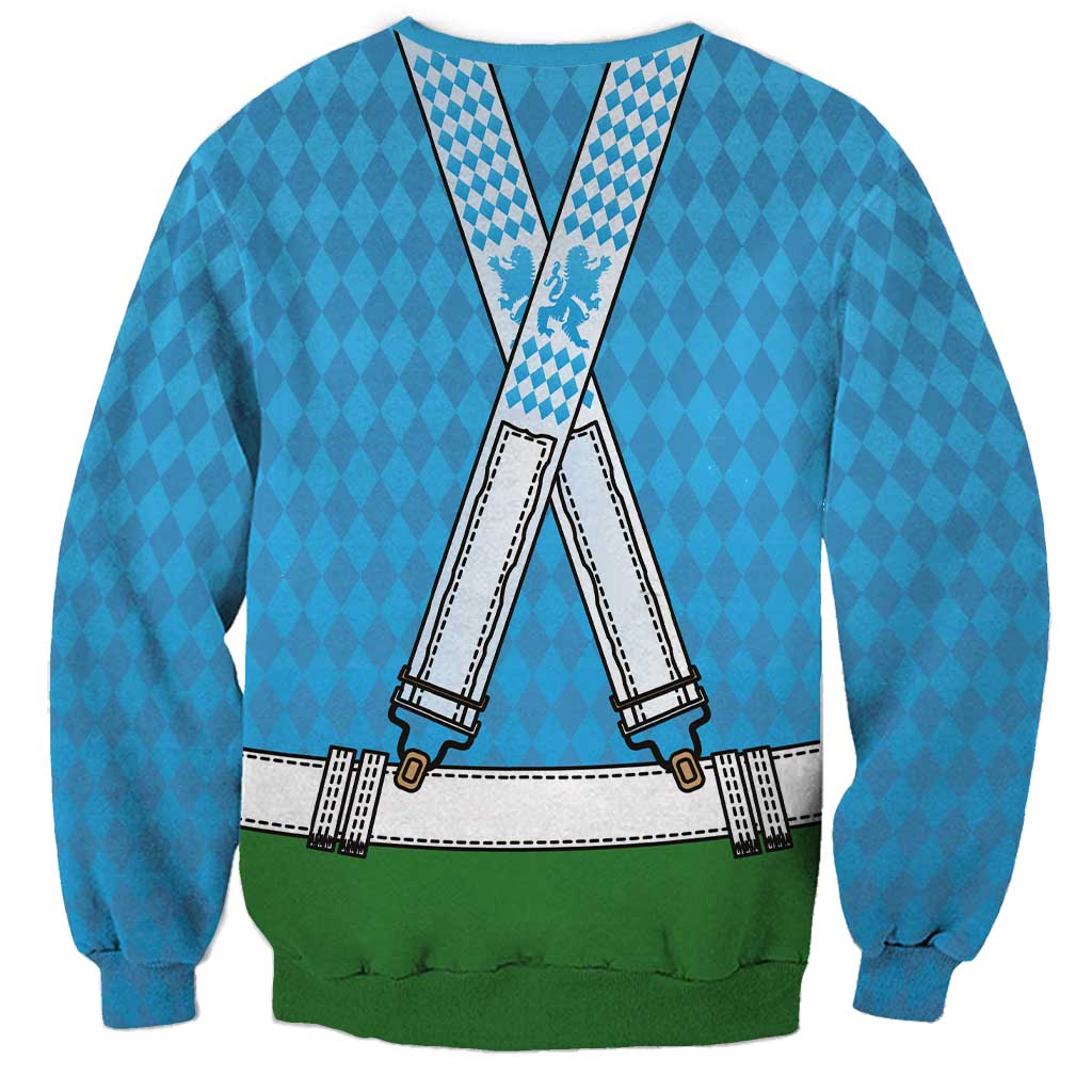 Bavarian Lederhosen Costume Style Sweatshirt Lions Rautenflagge Pattern - Wonder Print Shop