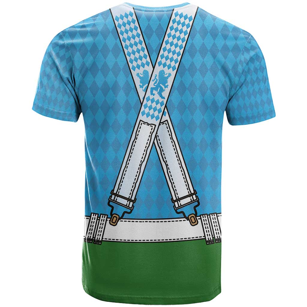Bavarian Lederhosen Costume Style T Shirt Lions Rautenflagge Pattern - Wonder Print Shop