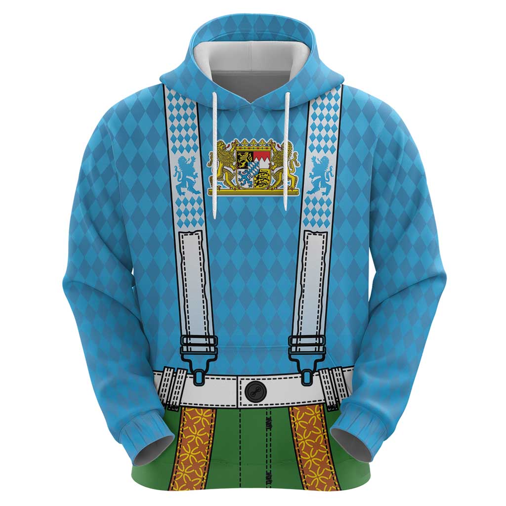 Bavarian Lederhosen Costume Style Zip Hoodie Lions Rautenflagge Pattern - Wonder Print Shop