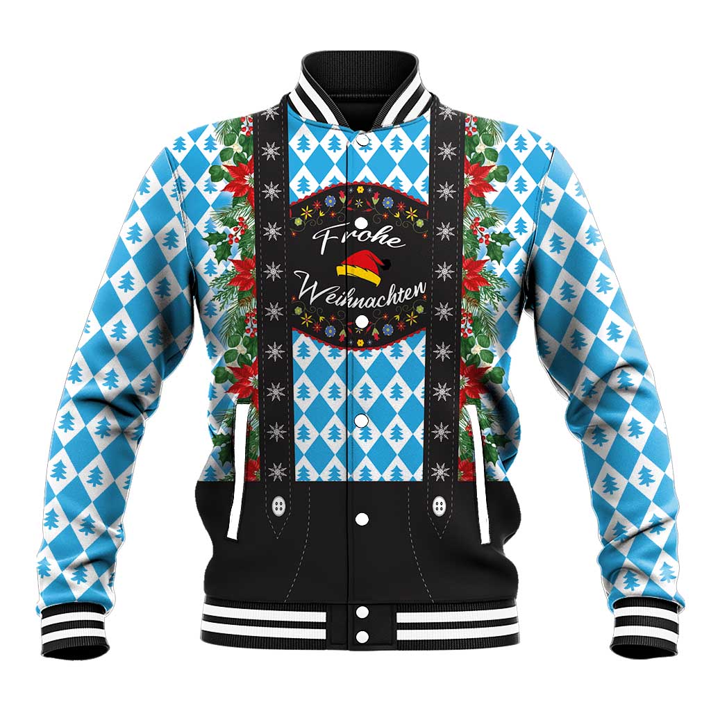 German Christmas Baseball Jacket Lederhosen Weihnachten Style with Bavaria Pattern - Wonder Print Shop