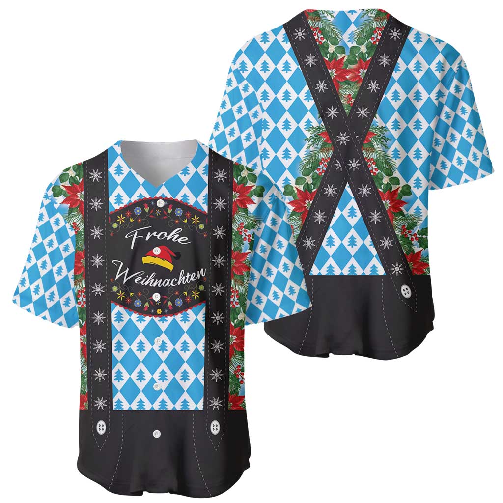 German Christmas Baseball Jersey Lederhosen Weihnachten Style with Bavaria Pattern - Wonder Print Shop