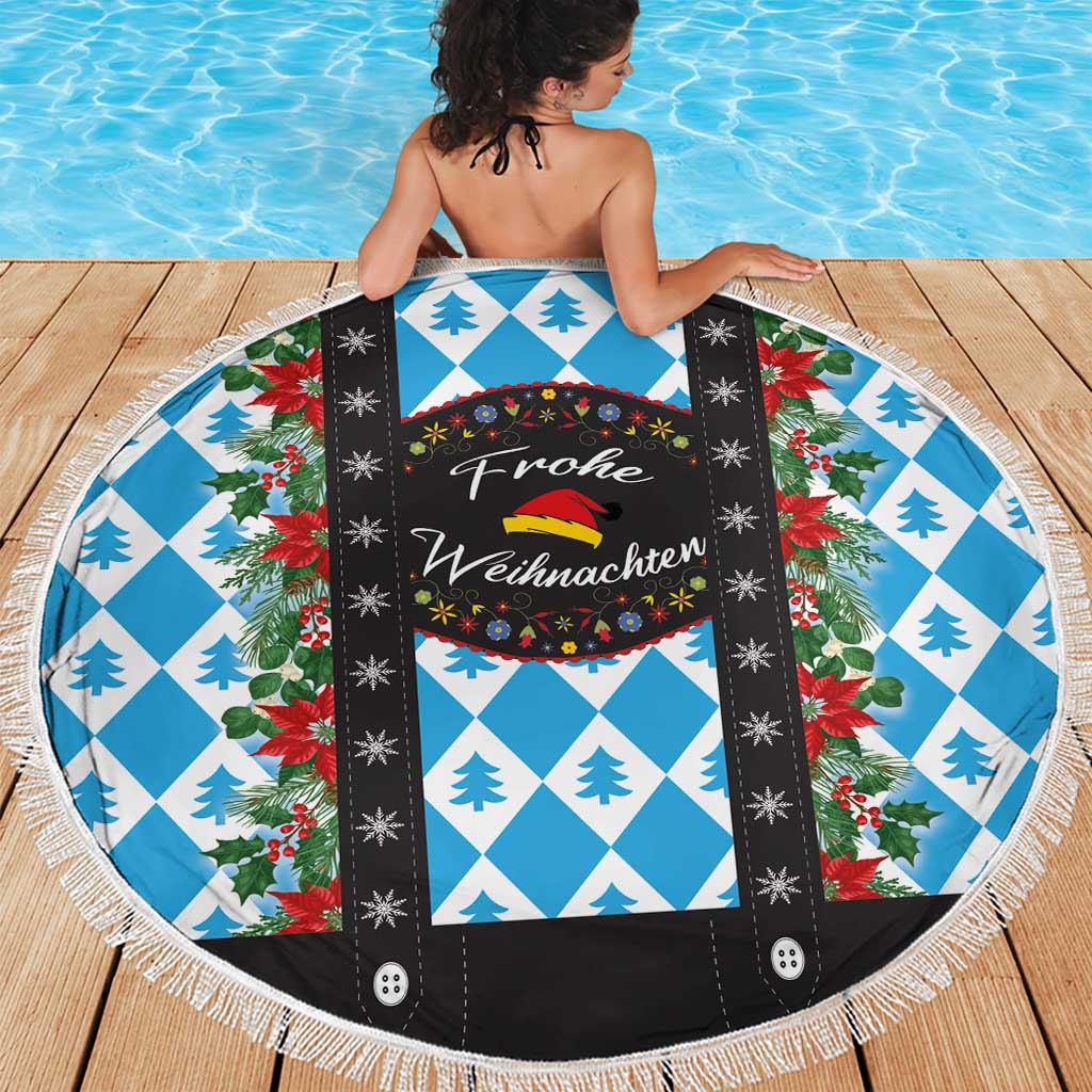 German Christmas Beach Blanket Lederhosen Weihnachten Style with Bavaria Pattern - Wonder Print Shop