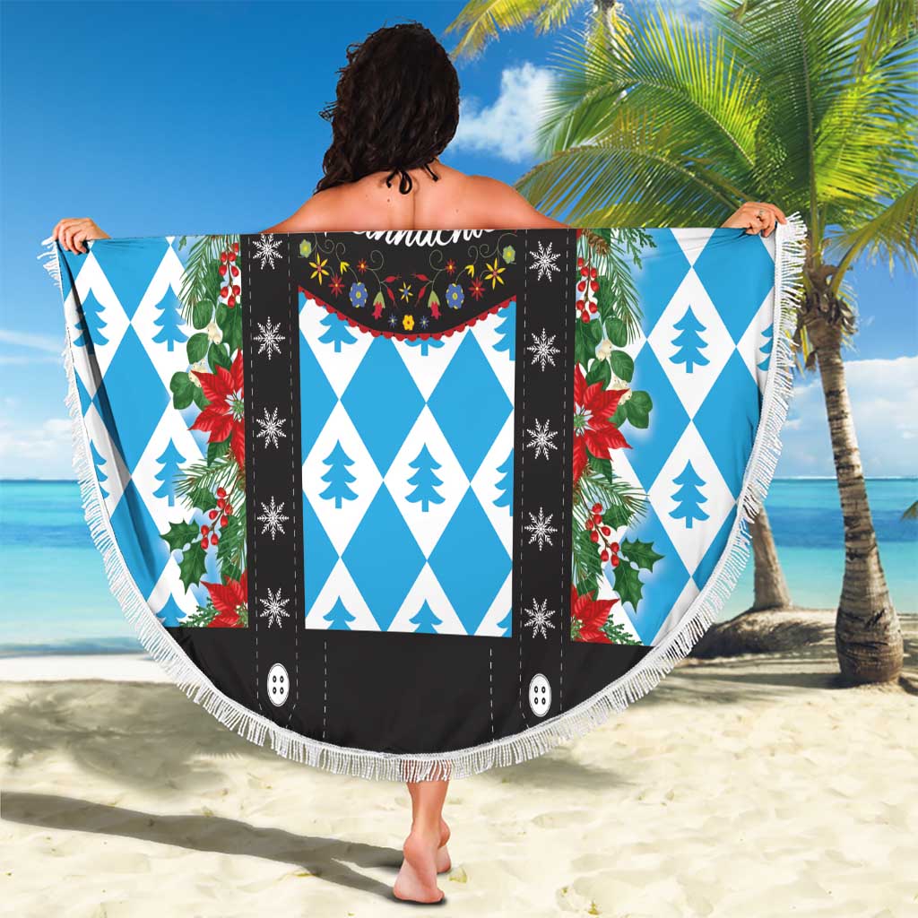 German Christmas Beach Blanket Lederhosen Weihnachten Style with Bavaria Pattern - Wonder Print Shop