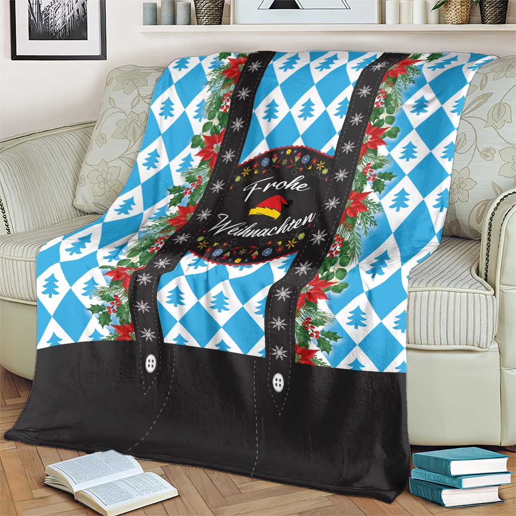 German Christmas Blanket Lederhosen Weihnachten Style with Bavaria Pattern