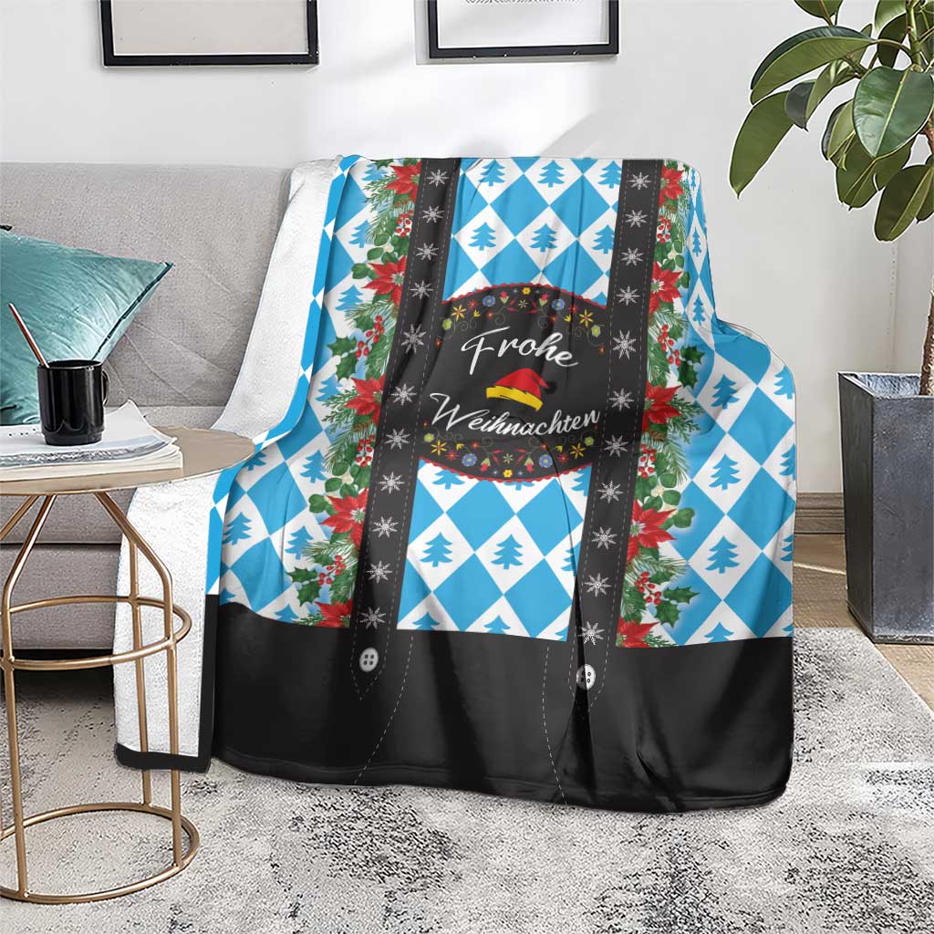 German Christmas Blanket Lederhosen Weihnachten Style with Bavaria Pattern
