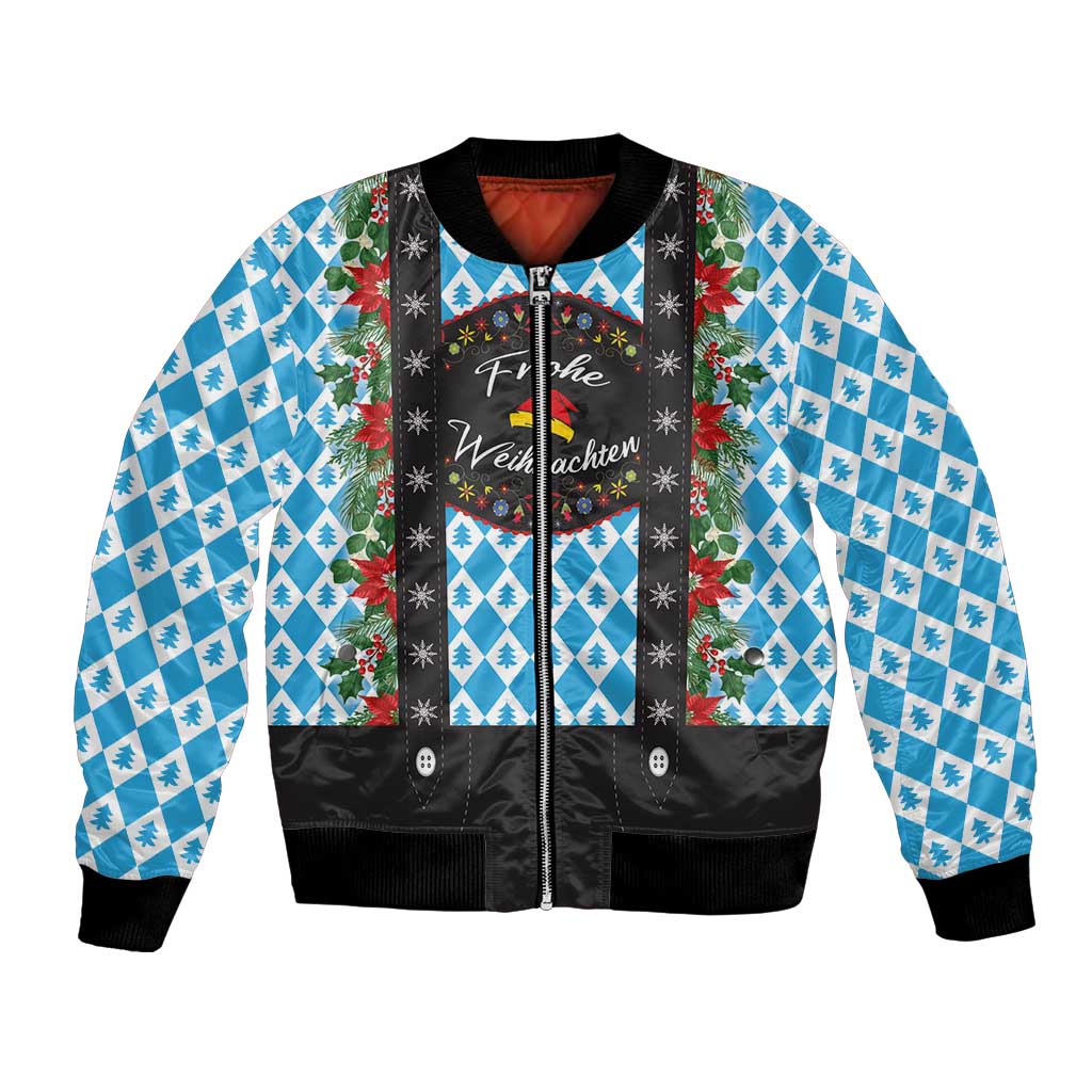 German Christmas Bomber Jacket Lederhosen Weihnachten Style with Bavaria Pattern - Wonder Print Shop