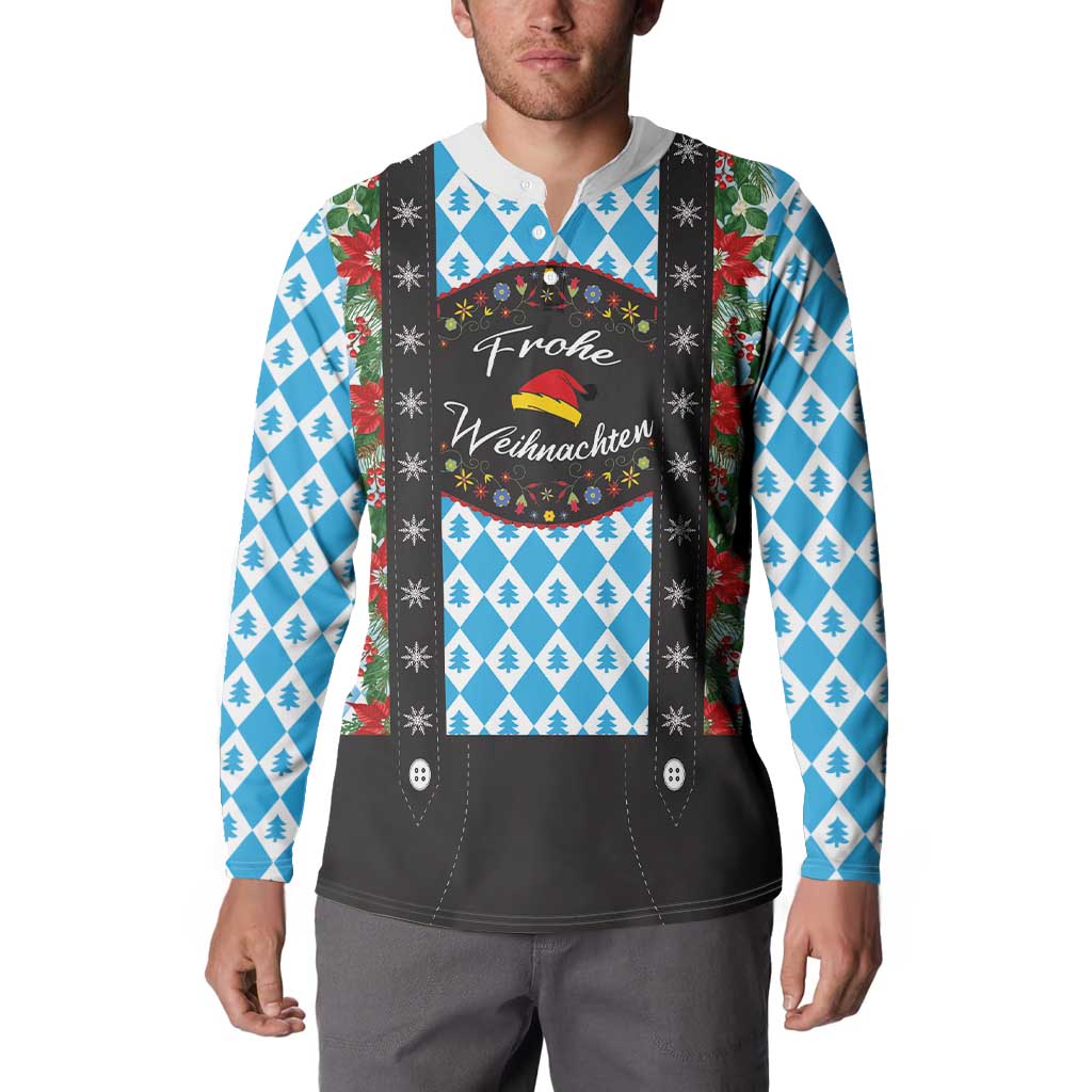 German Christmas Button Sweatshirt Lederhosen Weihnachten Style with Bavaria Pattern - Wonder Print Shop
