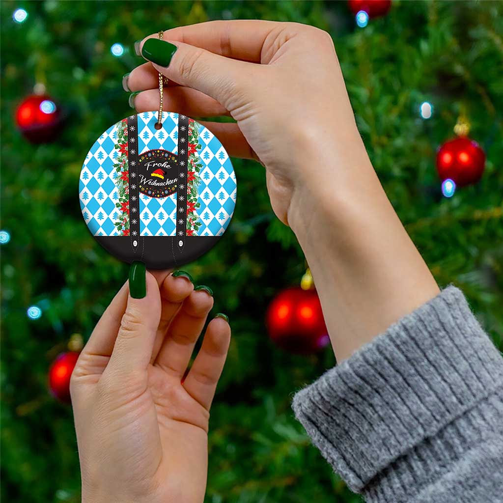 German Christmas Ceramic Ornament Lederhosen Weihnachten Style with Bavaria Pattern - Wonder Print Shop