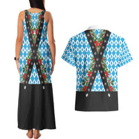 German Christmas Couples Matching Tank Maxi Dress and Hawaiian Shirt Lederhosen Weihnachten Style with Bavaria Pattern - Wonder Print Shop