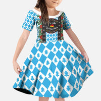 German Christmas Family Matching Long Sleeve Bodycon Dress and Hawaiian Shirt Lederhosen Weihnachten Style with Bavaria Pattern - Wonder Print Shop