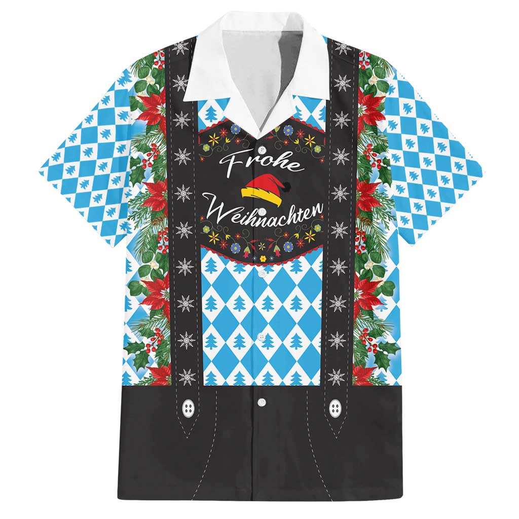 German Christmas Family Matching Long Sleeve Bodycon Dress and Hawaiian Shirt Lederhosen Weihnachten Style with Bavaria Pattern - Wonder Print Shop