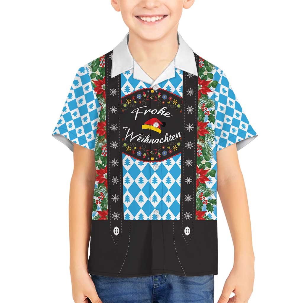 German Christmas Family Matching Long Sleeve Bodycon Dress and Hawaiian Shirt Lederhosen Weihnachten Style with Bavaria Pattern - Wonder Print Shop