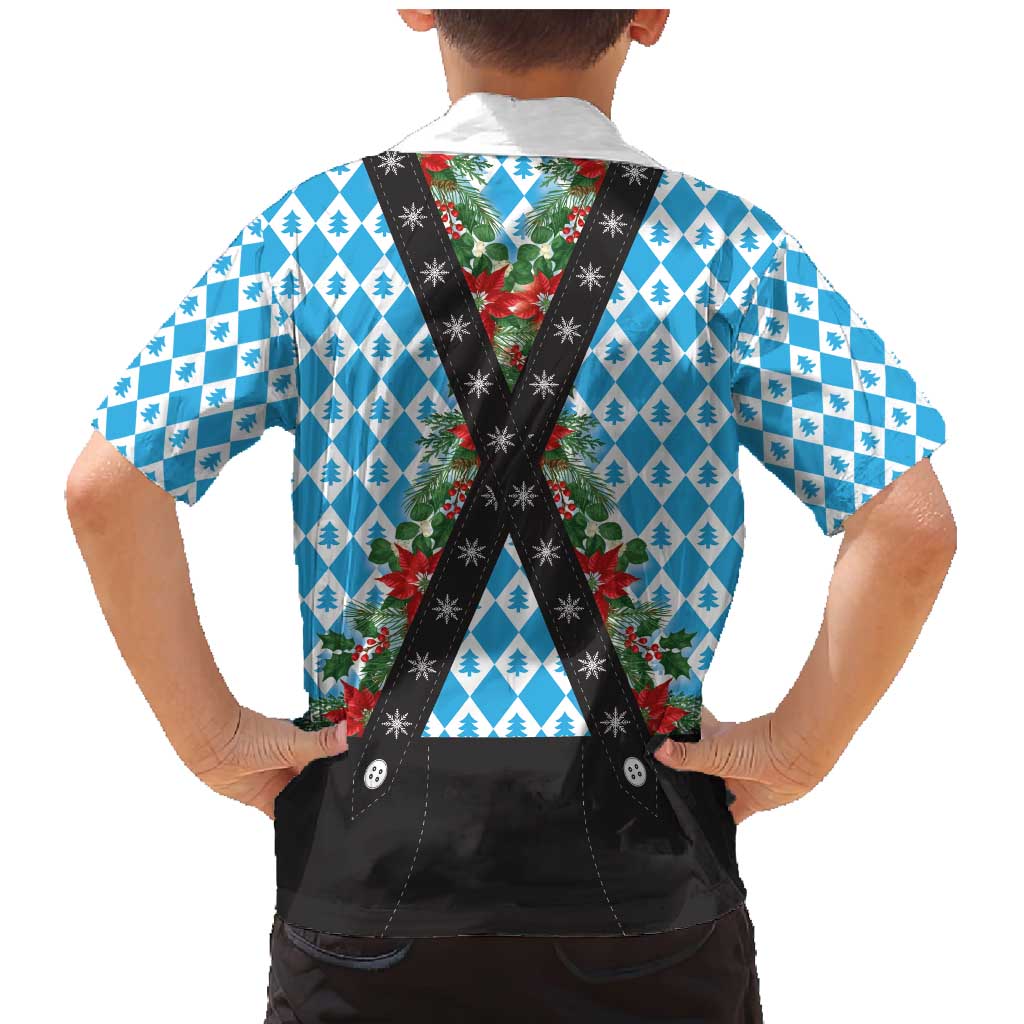 German Christmas Family Matching Mermaid Dress and Hawaiian Shirt Lederhosen Weihnachten Style with Bavaria Pattern - Wonder Print Shop