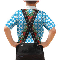 German Christmas Family Matching Mermaid Dress and Hawaiian Shirt Lederhosen Weihnachten Style with Bavaria Pattern - Wonder Print Shop