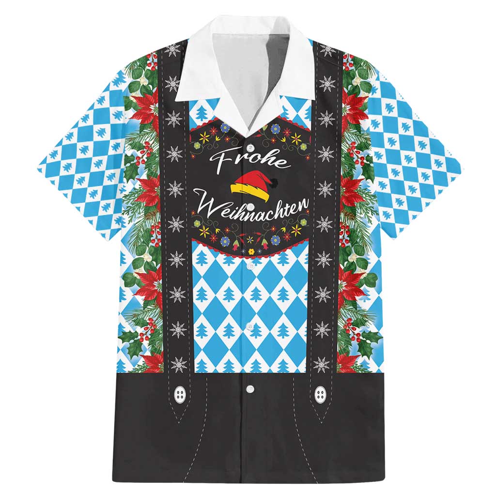 German Christmas Family Matching Mermaid Dress and Hawaiian Shirt Lederhosen Weihnachten Style with Bavaria Pattern - Wonder Print Shop