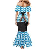 German Christmas Family Matching Mermaid Dress and Hawaiian Shirt Lederhosen Weihnachten Style with Bavaria Pattern - Wonder Print Shop