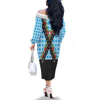 German Christmas Family Matching Off The Shoulder Long Sleeve Dress and Hawaiian Shirt Lederhosen Weihnachten Style with Bavaria Pattern - Wonder Print Shop