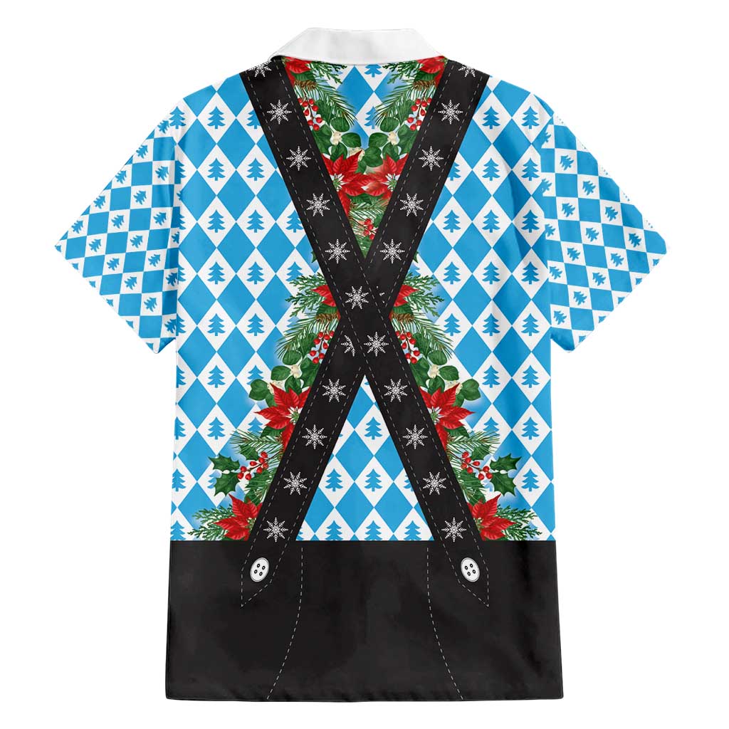 German Christmas Family Matching Short Sleeve Bodycon Dress and Hawaiian Shirt Lederhosen Weihnachten Style with Bavaria Pattern - Wonder Print Shop