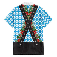 German Christmas Family Matching Short Sleeve Bodycon Dress and Hawaiian Shirt Lederhosen Weihnachten Style with Bavaria Pattern - Wonder Print Shop