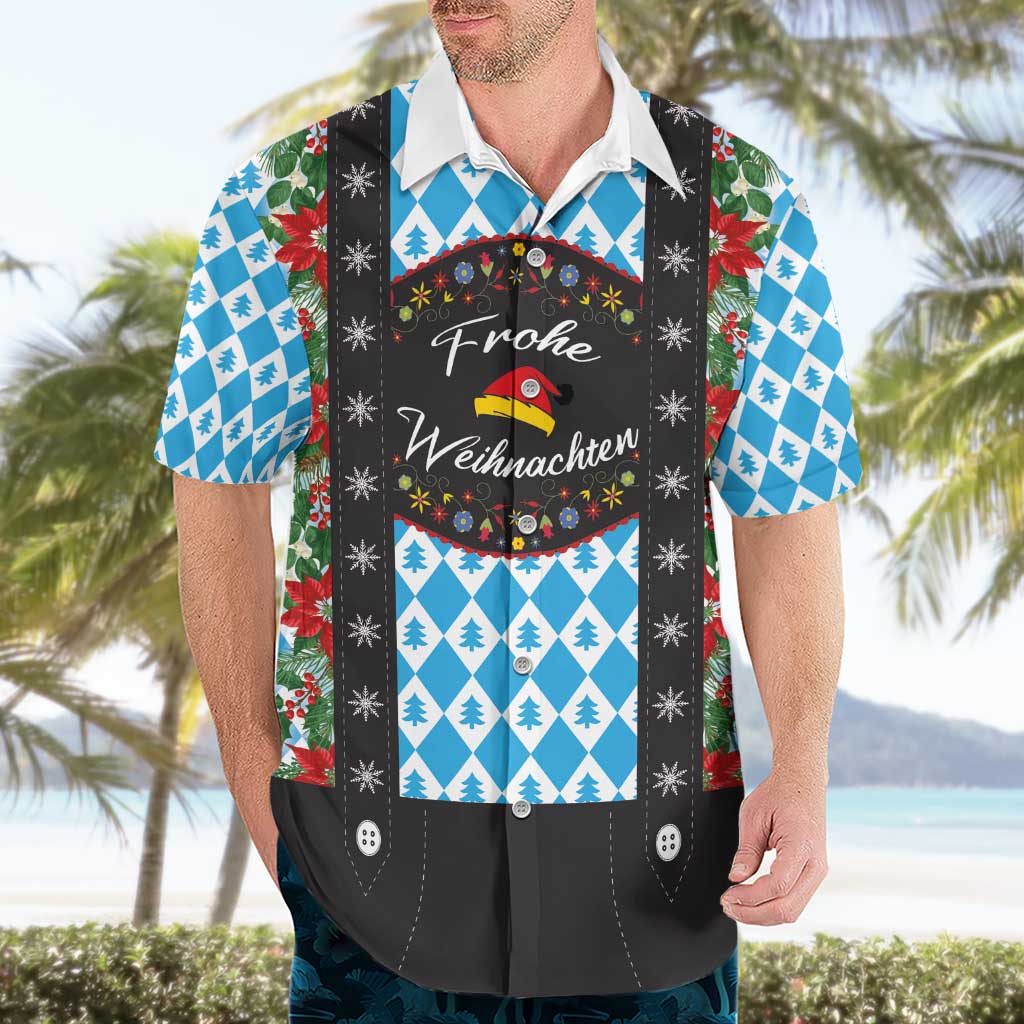 German Christmas Hawaiian Shirt Lederhosen Weihnachten Style with Bavaria Pattern - Wonder Print Shop