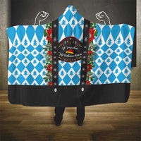 German Christmas Hooded Blanket Lederhosen Weihnachten Style with Bavaria Pattern