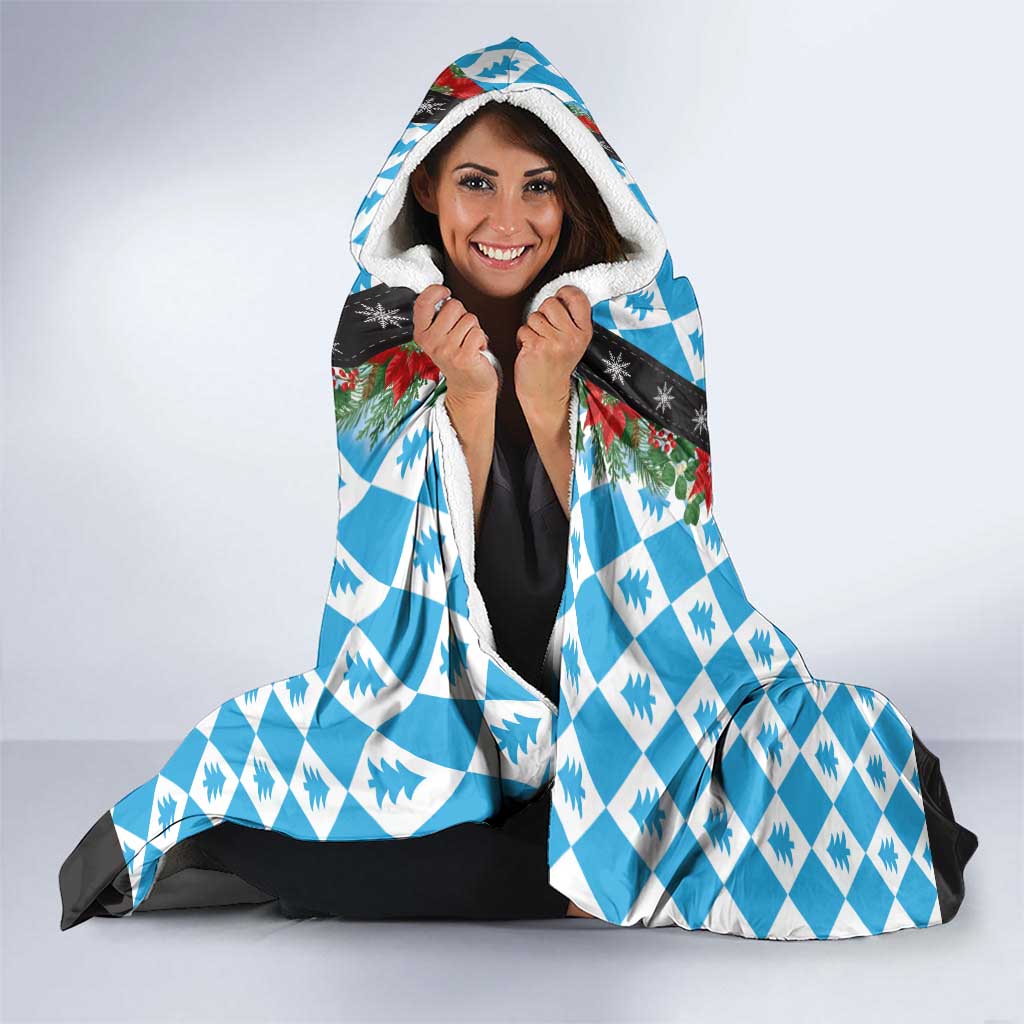 German Christmas Hooded Blanket Lederhosen Weihnachten Style with Bavaria Pattern