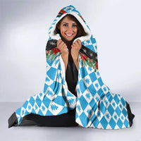 German Christmas Hooded Blanket Lederhosen Weihnachten Style with Bavaria Pattern