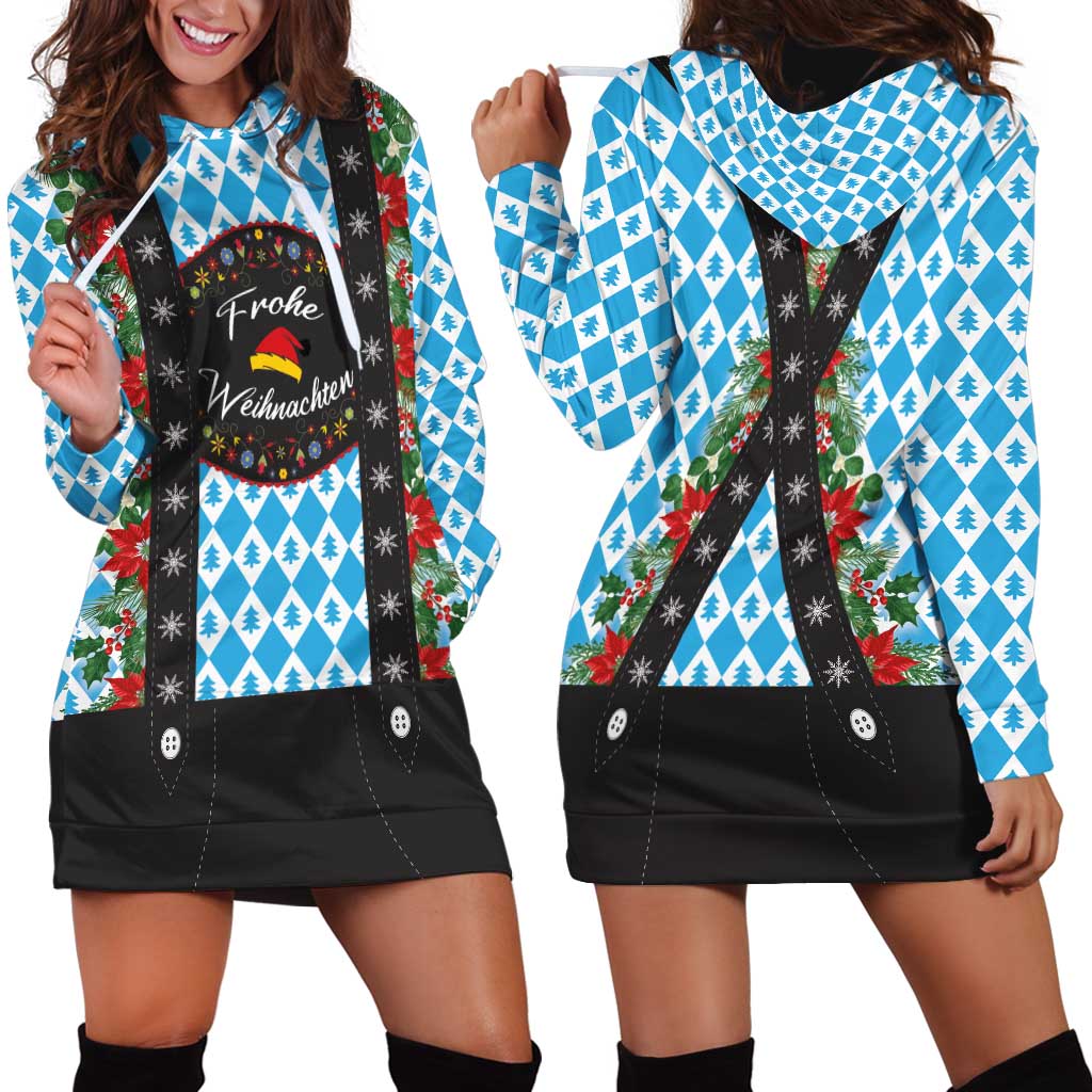 German Christmas Hoodie Dress Lederhosen Weihnachten Style with Bavaria Pattern - Wonder Print Shop