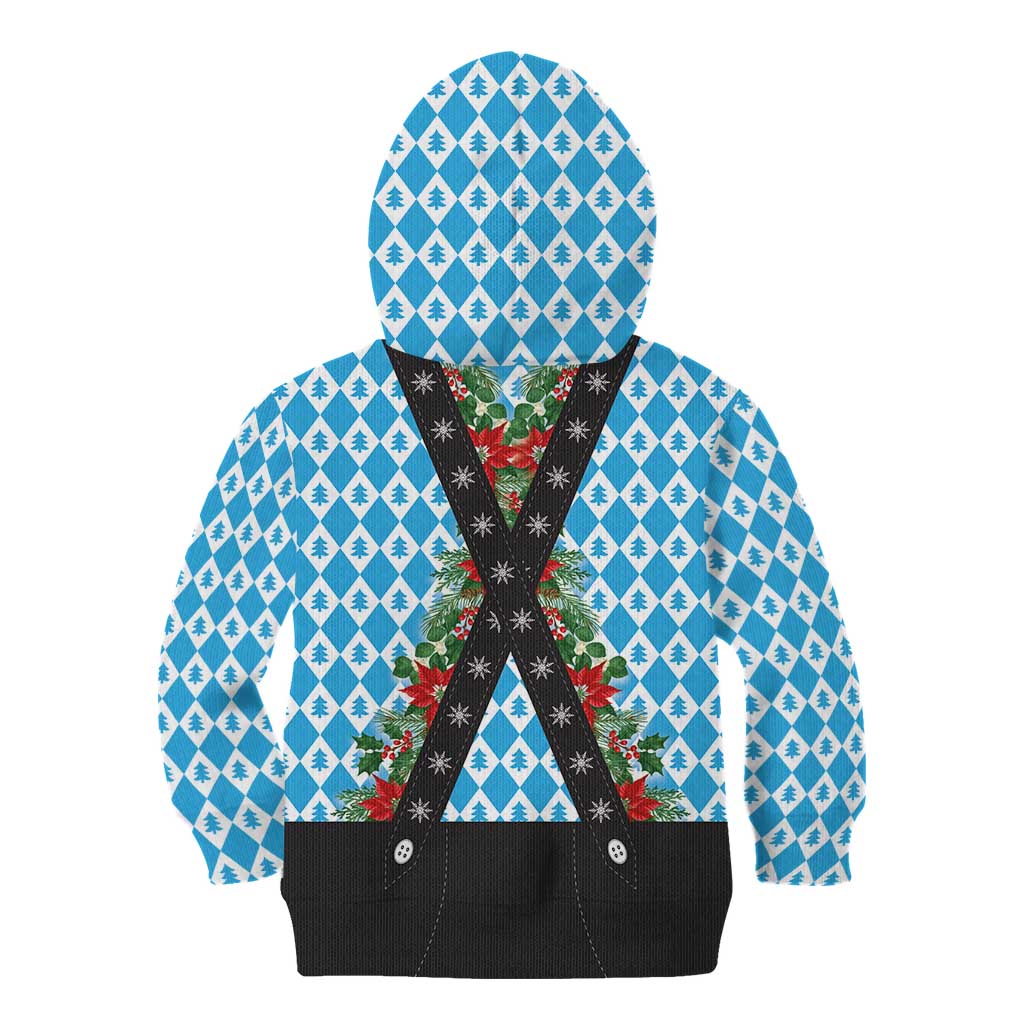 German Christmas Kid Hoodie Lederhosen Weihnachten Style with Bavaria Pattern - Wonder Print Shop