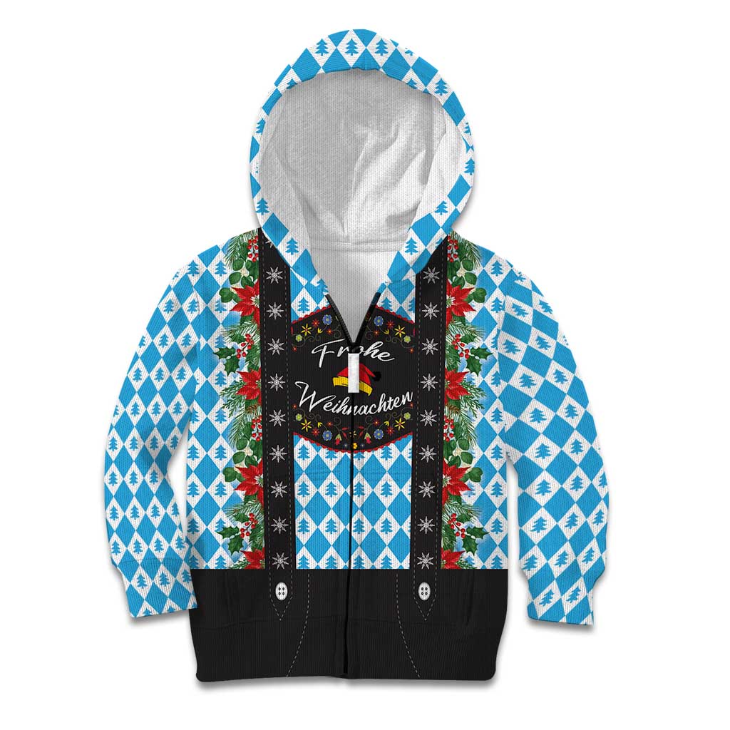 German Christmas Kid Hoodie Lederhosen Weihnachten Style with Bavaria Pattern - Wonder Print Shop